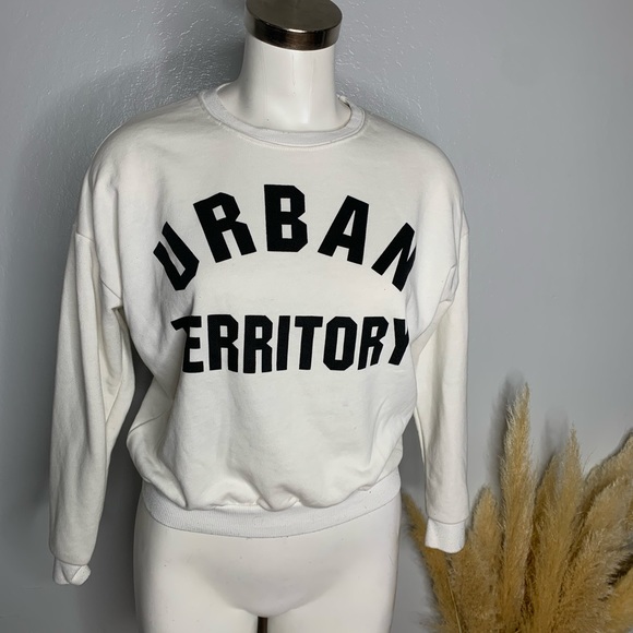 STORY Urban Territory Sweatshirt White Short Cropped Sz Small ? SEE PICS - Picture 2 of 11